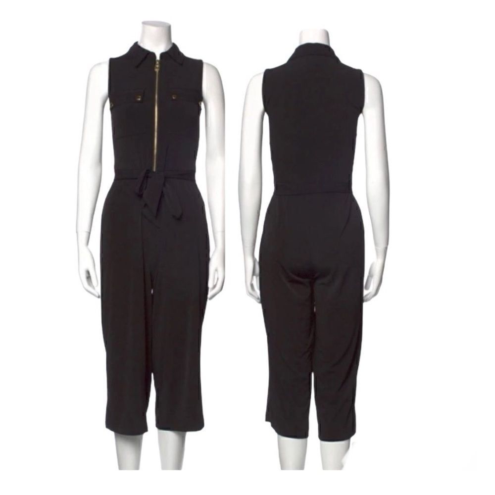 Michael Kors Women’s Sleeveless collared Jumpsuit | black | size XS